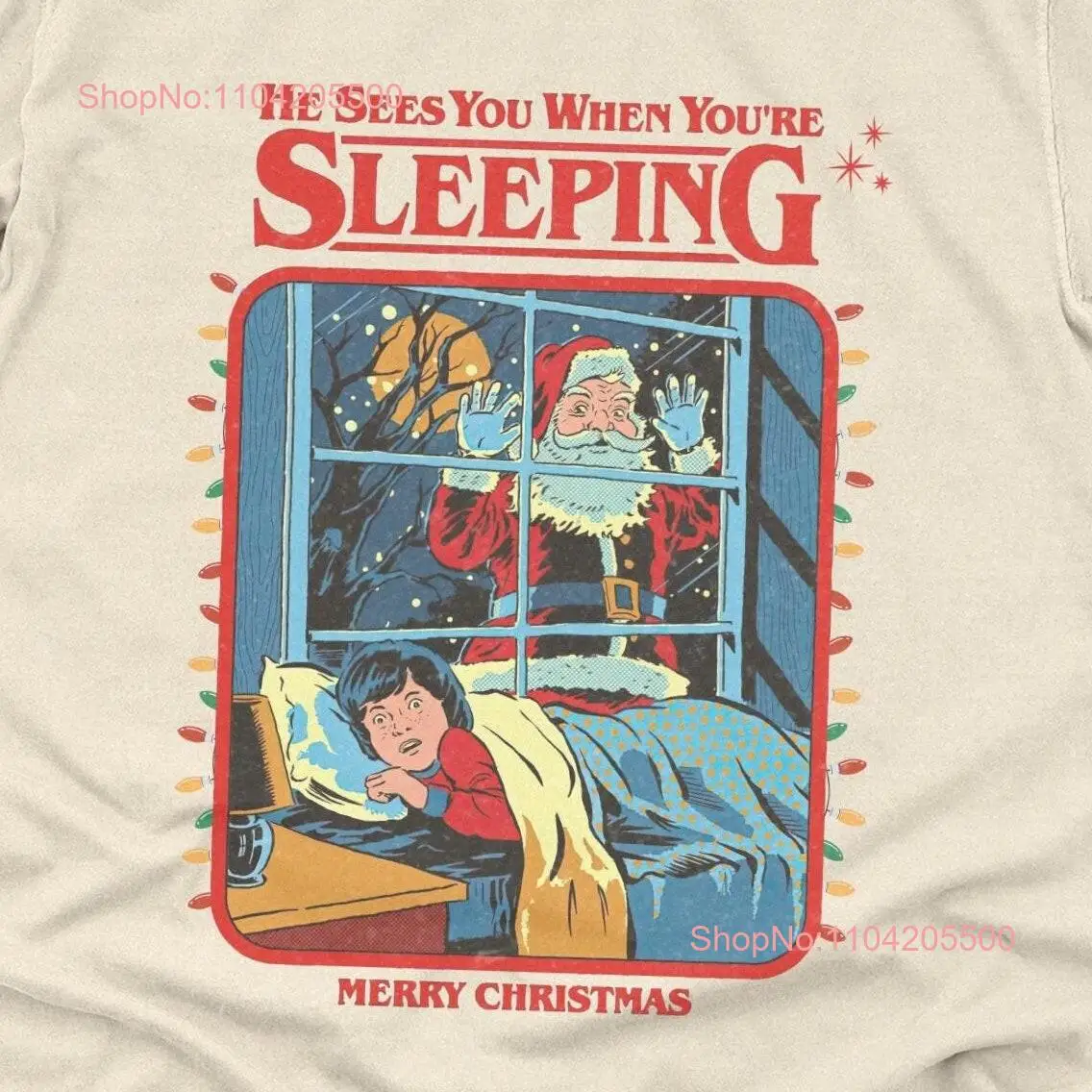 Vintage Creepy Santa Claus T Shirt Ugly Christmas Party Funny Retro 90s Trendy Y2K Meme Boho Top Cute Baggy