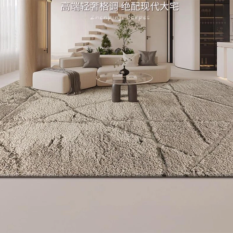 Winter Soft Plush Warm Carpet Living Room Simple Solid Color Thick Bedroom Carpet 2025 New Luxury Large Home Area Rug Cloakroom