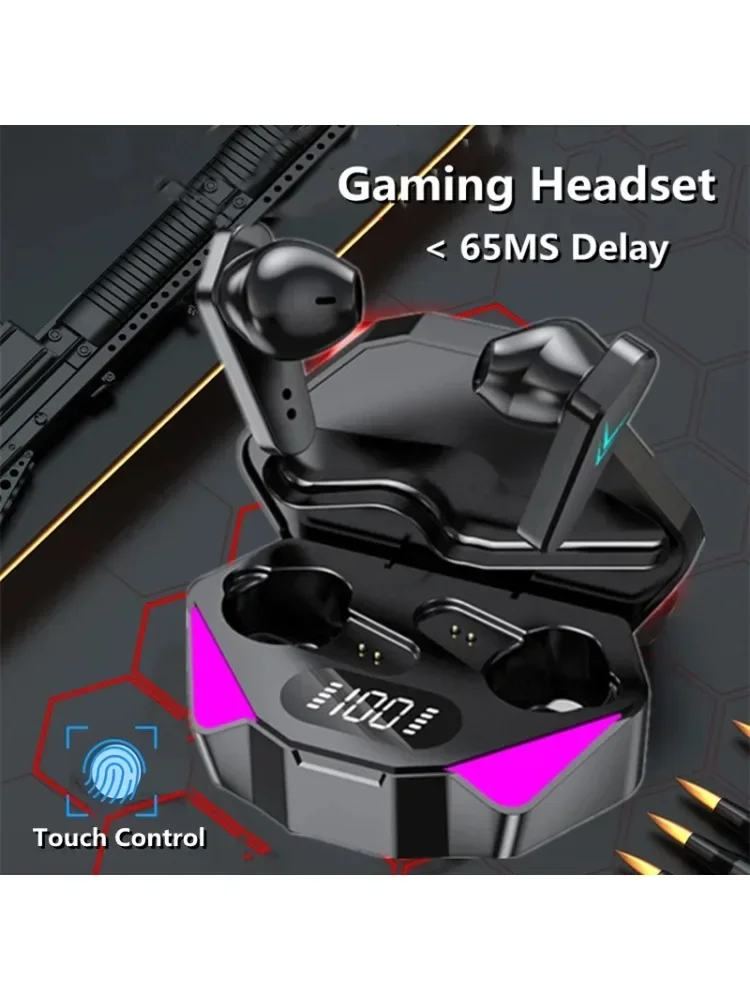 X15 TWS Gaming Earbuds com Microfone, Sem Fio, Fones De Ouvido Bluetooth, Baixo Áudio,
