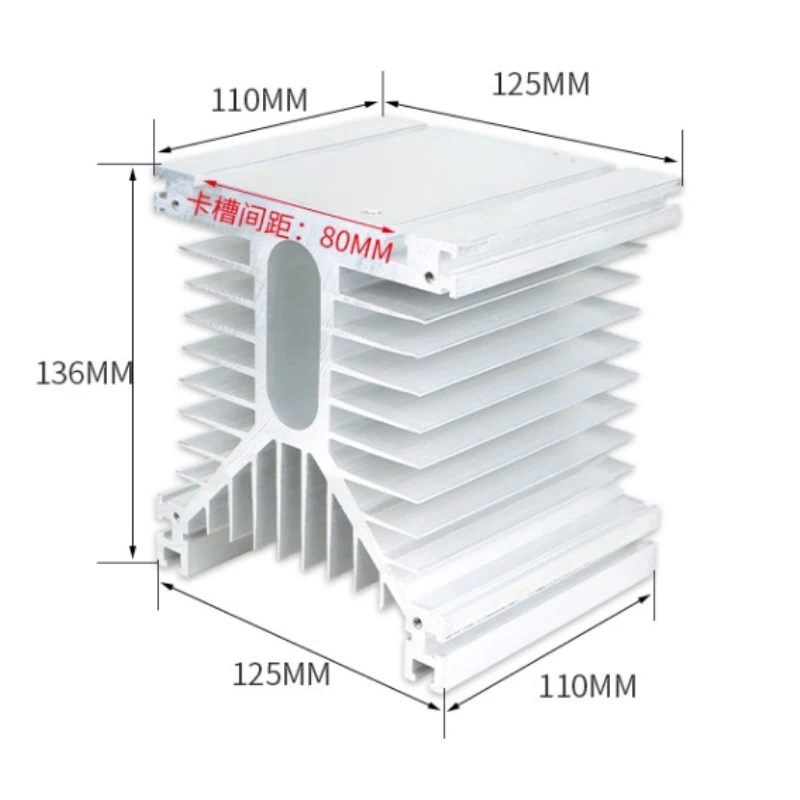 Y-110 heat sink High-Power Module Radiator with 120*120*38mm 220VAC Axial fan for DA AA Industrial solid state relay 60A to 200A