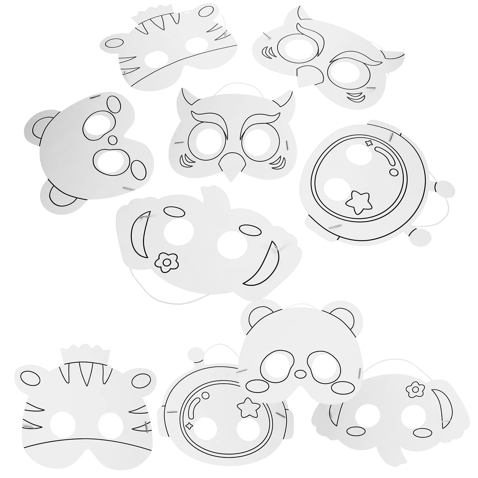 10Pcs Paper Masks Blank DIY Paintable Masquerade Masks Party Craft Cosplay Mask Base for Kids Adults DIY Masquerade Mask