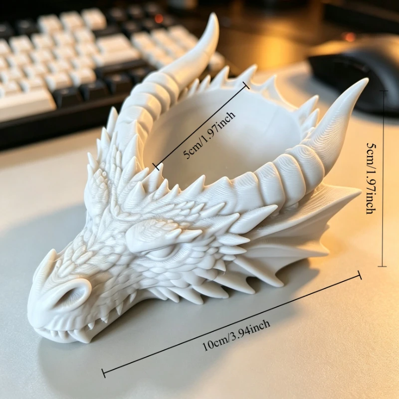Cool Gothic Dragon Head Desktop Decor, Dark Series Jewelry Storage Organizer, Home Ornament image 6