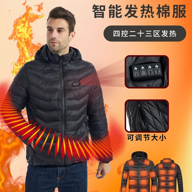 23 Areas Heated Jackets Men's and Women's Heating Jacket Winter Warm Thermal Vest Cotton Coat for Hunting Hiking Camping