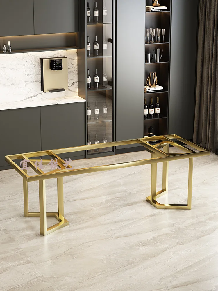 Spot marble  rock slab tea table bracket stainless steel table frame large plate desk foot metal dining  base