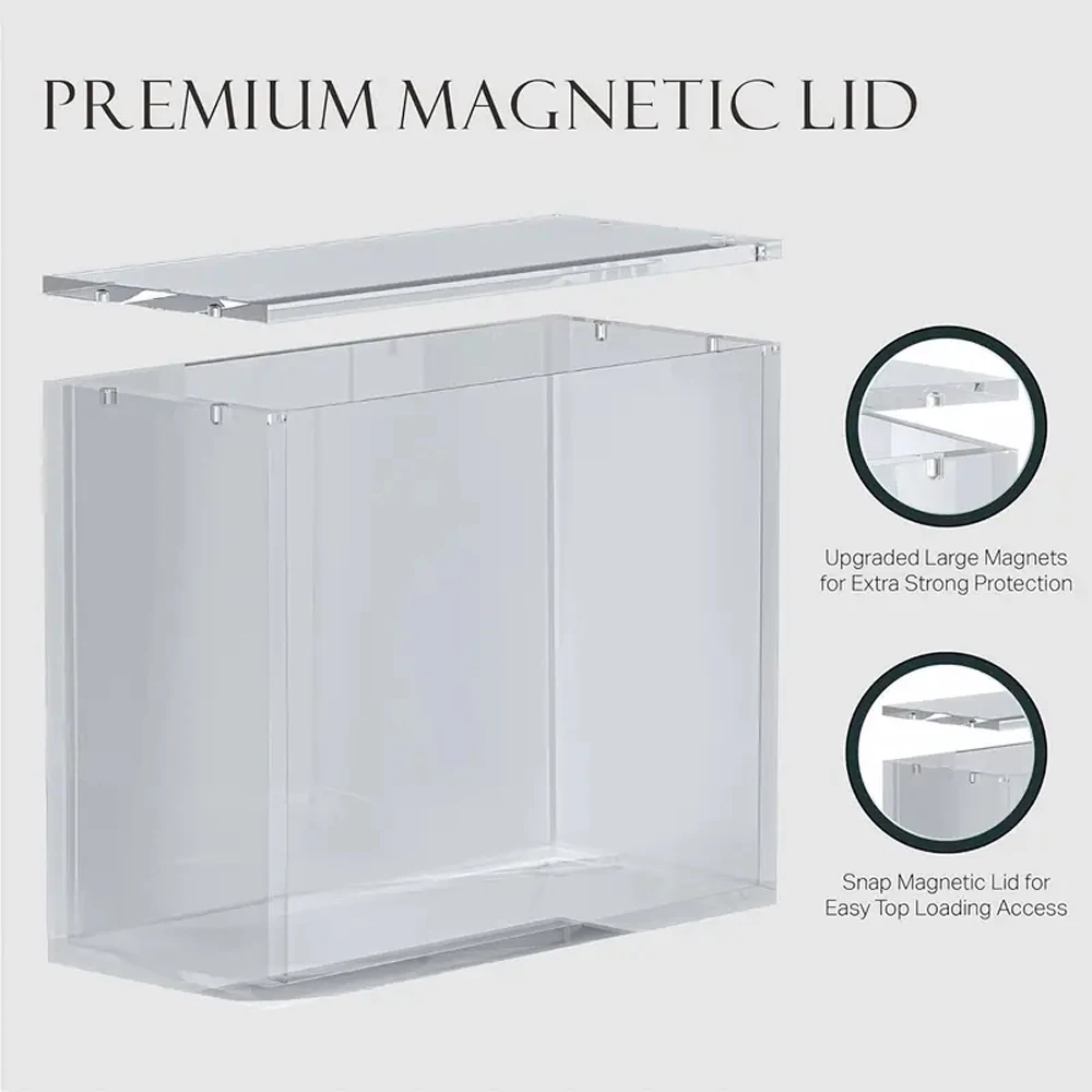 5mm acrylic stackable display box, compatible with Booster Box transparent magnetic buckle protective box