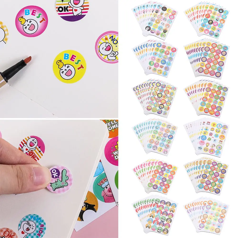 240pcs Cartoon School Supplies Classic Toys Award Stationery Sticker Photo Album Decor Praise Label Reward Stickers