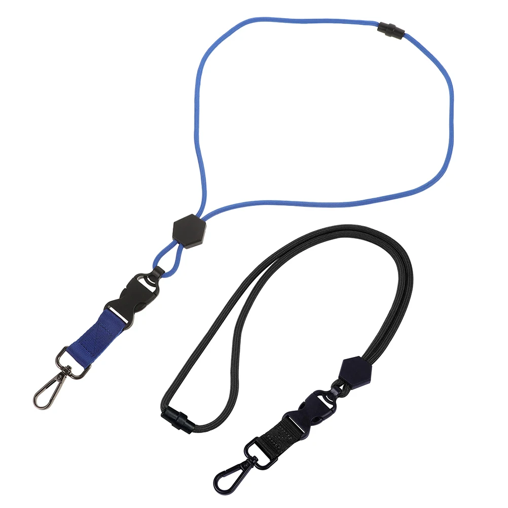 

2pcs Black Heavy Duty Lanyard Buckle Adjustable Neck Strap for ID Badge Key Holder Outdoor Use Durability Comfort