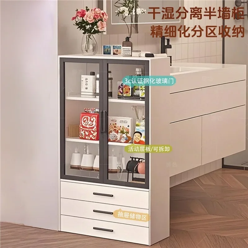 Ultra-thin dining side cabinet, bathroom, bathroom, dry area, half wall partition cabinet, side cabinet, side cabinet 20cm