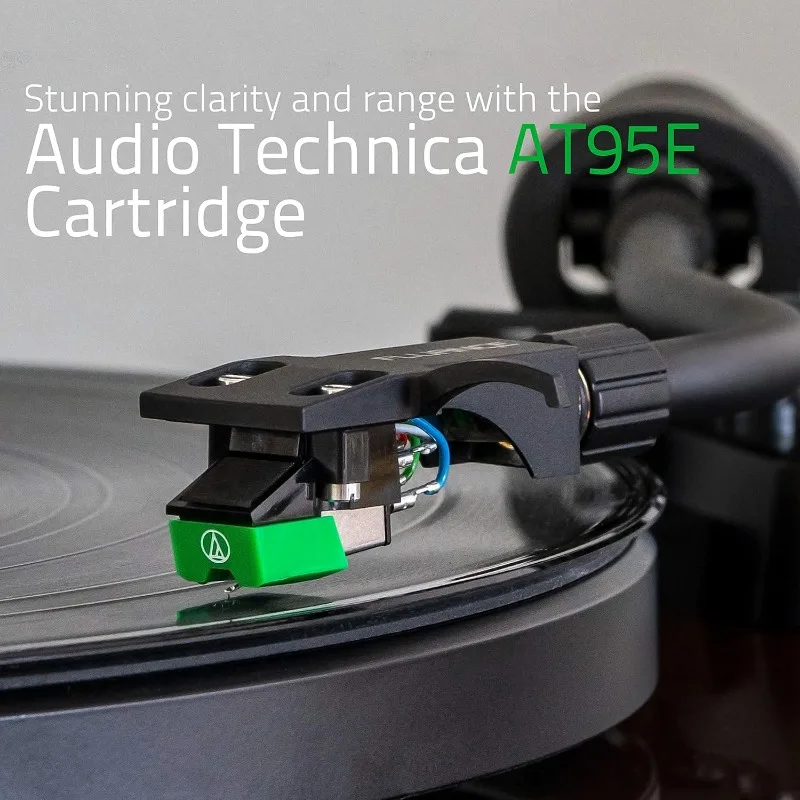 RT81 Turntable with AT95E Cartridge, Belt Drive, Built-in Preamp, Adjustable Counterweight - Piano Black