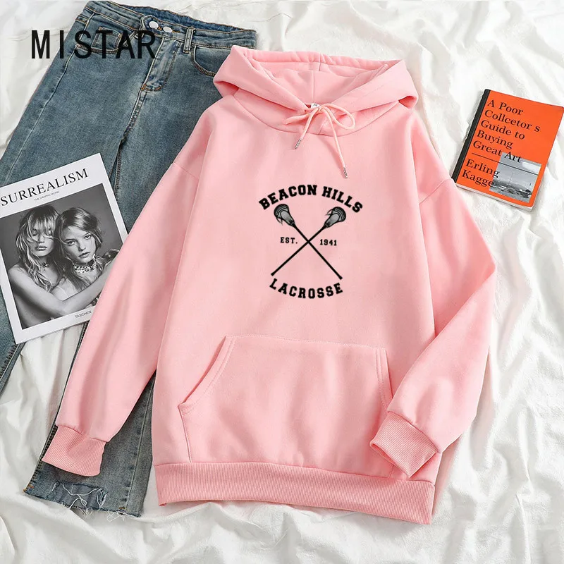 Women Hoodie Long Sleeved Hoodies Sweatshirt Print Teen Wolf Oversized Fashion Tops Autumn thick Women Clothing Drop shipping