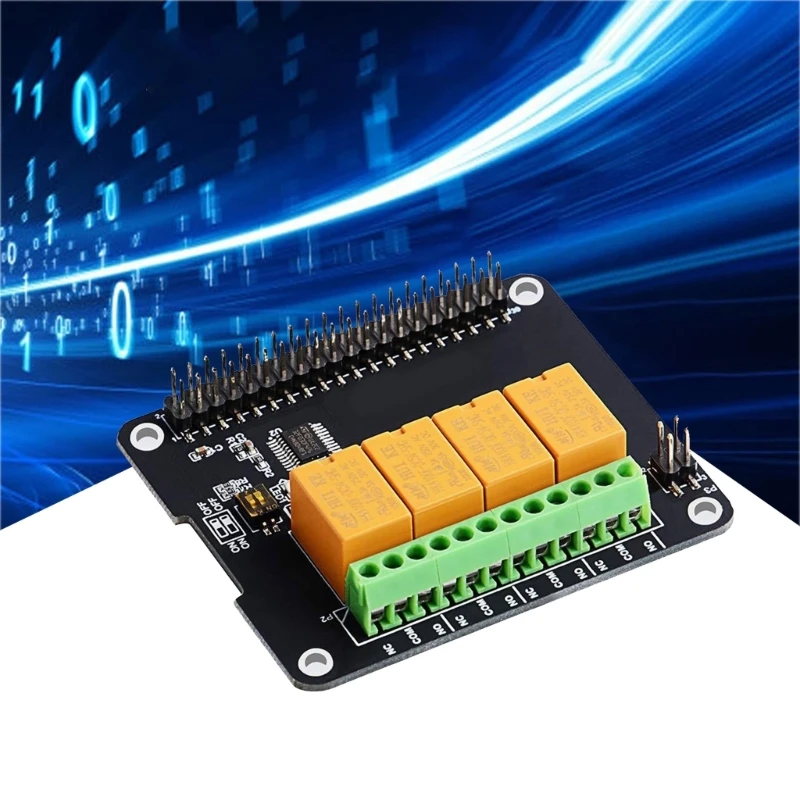 Módulo placa relés 4 vías 20CB, placa expansión 4 canales, placa módulo relés potencia, Pin GPIO para