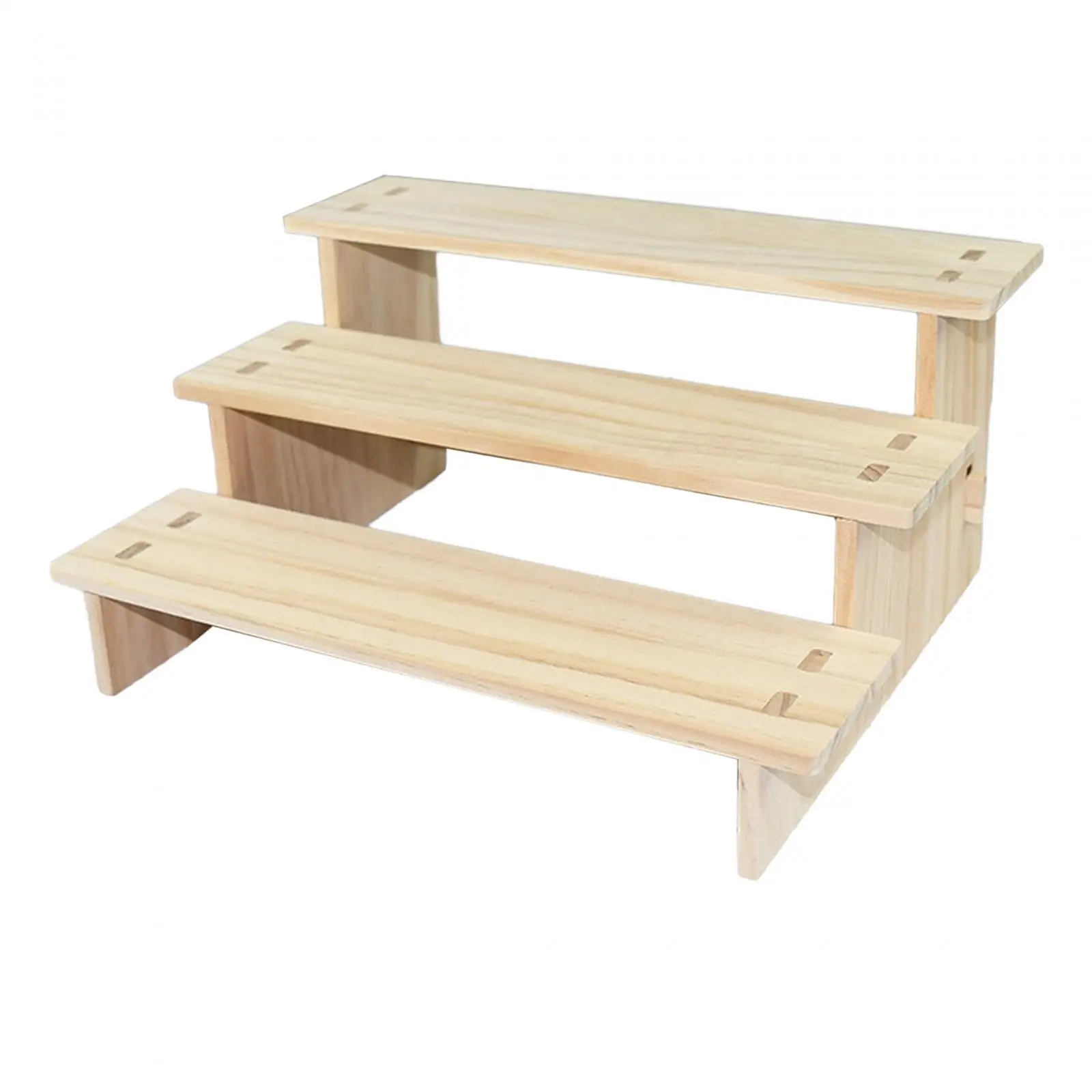 Wood Display Riser Jewelry Rack Fashion Showcase Fixtures Collectibles Display Stand for Dolls Toys Figures Hotel Apartment