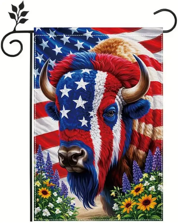 U.S. Independence Day Garden Flag — 12x18-Inch Outdoor Patriotic Decor (Featuring American Flag Elements) — Front Yard, Porc MMZ