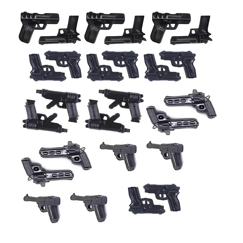 Ww2 Pistols Guns Army Weapons MOC Mini Action Figures No Playmobil City SWAT Police Military Building Block Brick Toys Juguetes