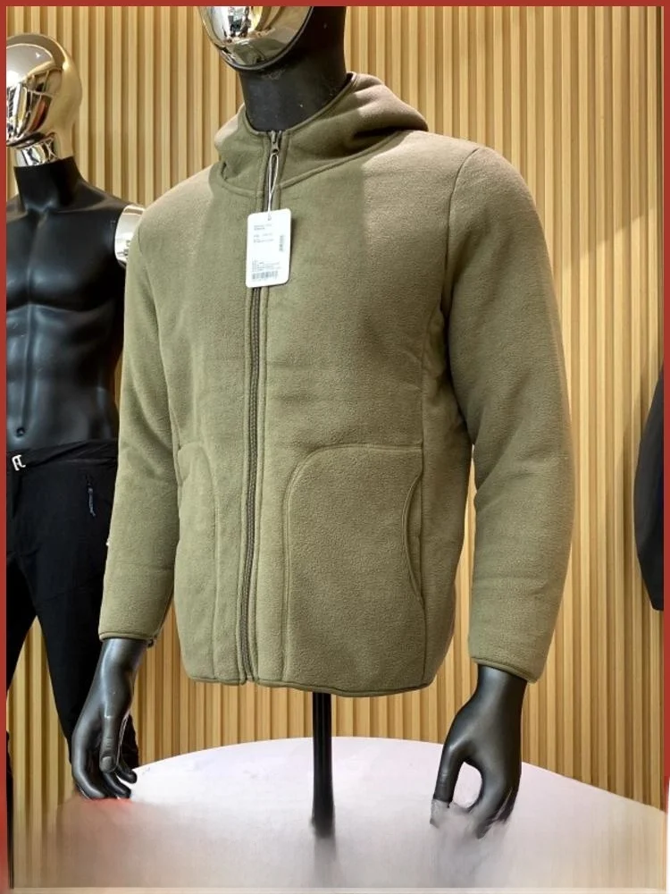 

Thiened Fce Cosite Lamb бархатный теплый ветрозащитный осенне-зимний дэт с капюшоном для пар, мужская куртка-стойка, молодежная модная одежда...