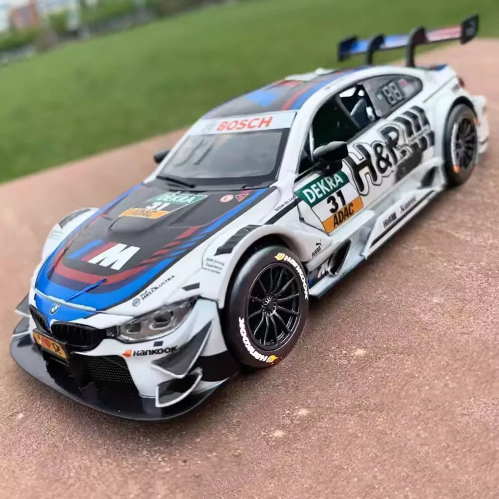 1:32 BMW M4 DTM Cars Models Alloy Toys Diecasting Miniature Sports Car with Light Music Pull Back Vehicle Perfect Gifts for Boys