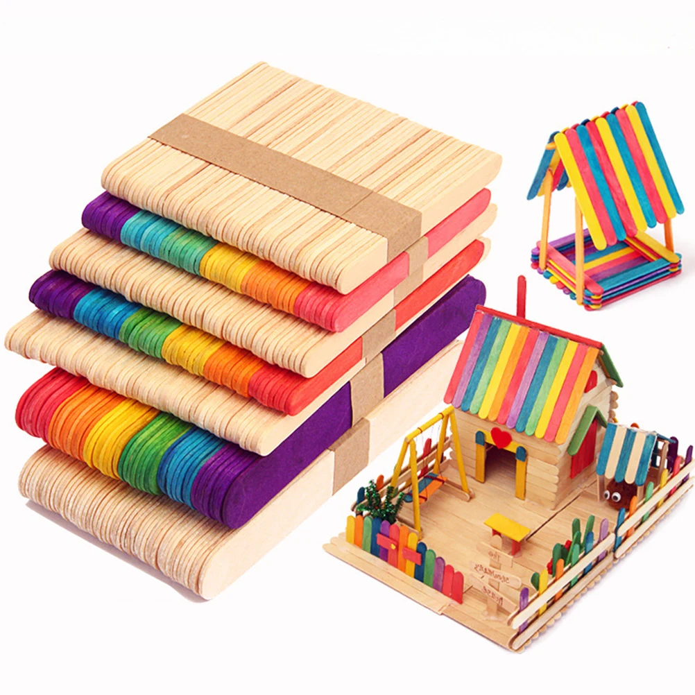 

250 Pcs Craft Sticks Wooden DIY Material Smooth Surface Ideal for Group Activities Classroom Camp Crafts Birthday Parties