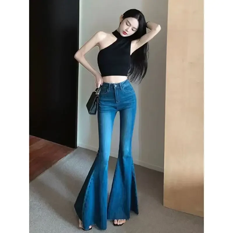 خمر سليم نحيل الجينز النساء الدنيم السراويل السراويل الضيقة الخريف الربيع موضة الإناث مطاطا مضيئة الجينز عادية مضيئة السراويل