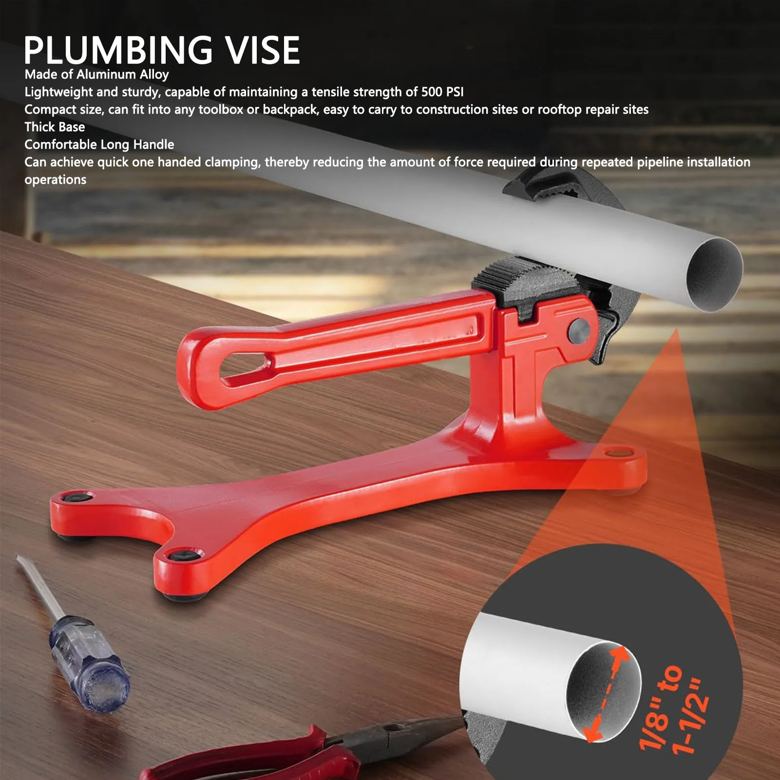 

Зажимной хомут для труб с диапазоном крепления от 1/8 до 1-1/2 дюймов, из алюминиевого сплава, для сантехнических работ, механического обслуживания и домашнего ремонта