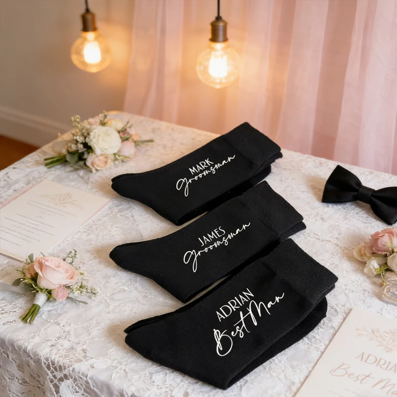 Calcetines Personalizados para Padrinos de Boda, Accesorios de Decoración para Despedida de Soltero, Compromiso, Boda, Calcetines para Padrinos de Boda