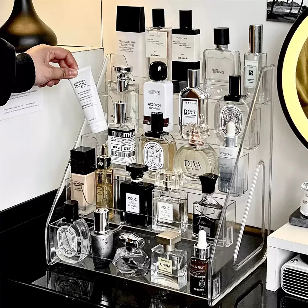 1PC Multifunktions Leiter Typ Lagerung Box Rack für Kosmetik Parfüm Nagellack Hand Griff Organizer