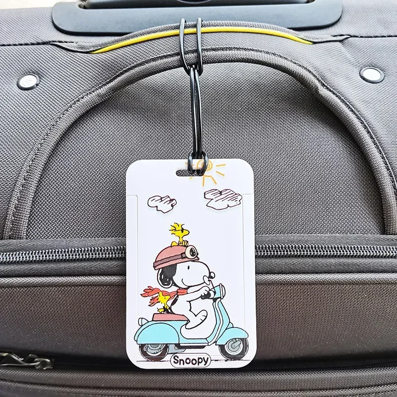 Snoopy Portable Luggage Tag Cute Suitcase Identifier Label ID Name Address Holder Travel Passport Card Baggage Board Tag