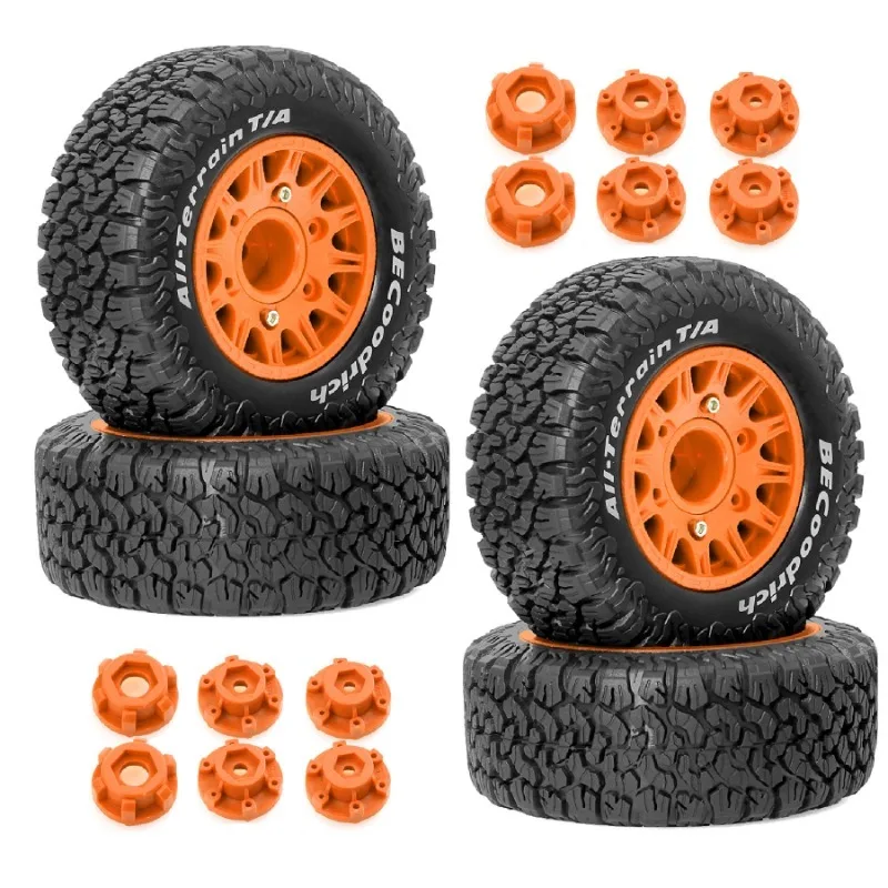 RCトラックタイヤ プラスチックホイールリム付き 12 14 17mm ヘックス 1/10スケールRCカー ARRMA 727 Losi用