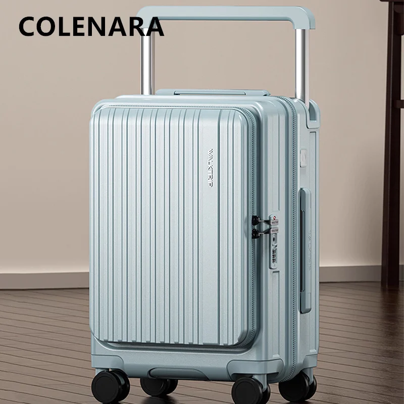 COLENARA Luggage Travel Bag USB Charging Side Opening Boarding Box Zipper Trolley Case 20