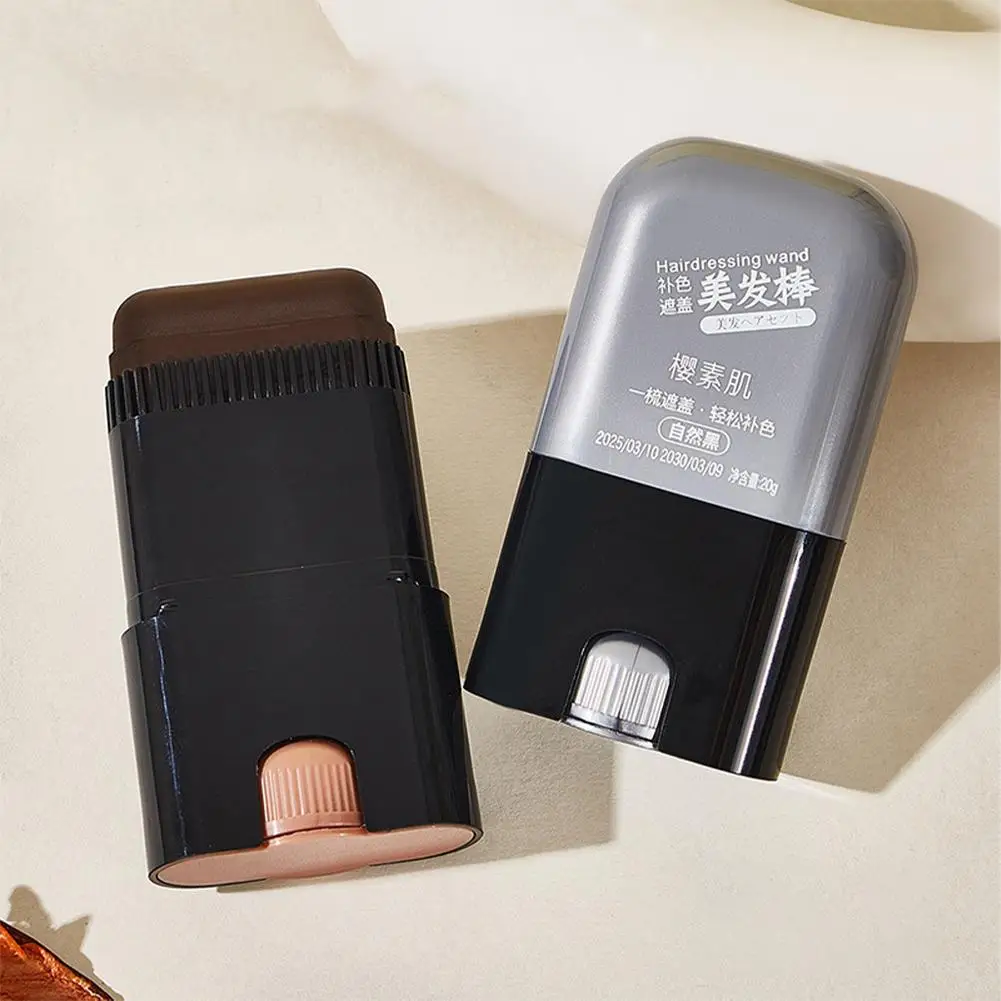 عصا شعر سريعة اللمس محمولة سهلة التنظيف عصا صبغ فورية للسفر إلى المنزل جميع أنواع الشعر فرشاة صبغ الشعر D4Q2