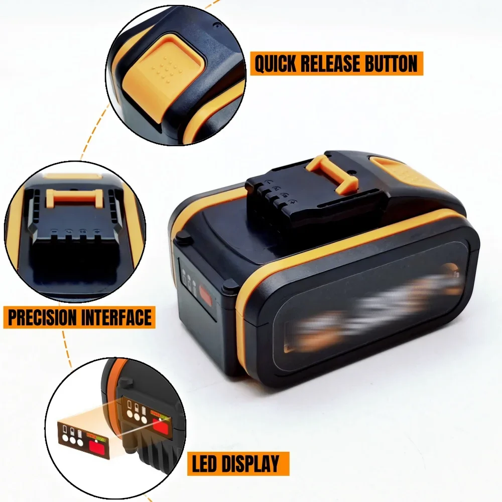 Worx 20 فولت 6.0Ah بطارية ليثيوم أيون قابلة للشحن WA3551 WA3551.1 WA3553 WA3641 WX373 WX390 أداة كهربائية مع شاحن