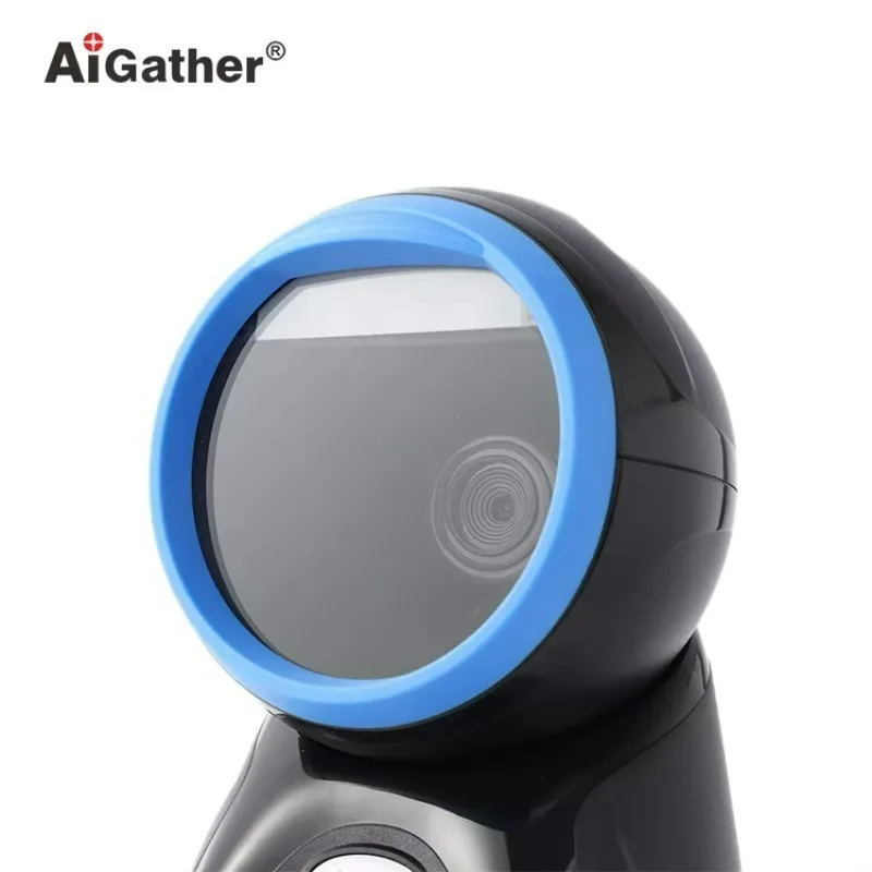 High Speed 120FPS Wired Desktop Barcode Scanner 2D Qr Code Reader Omnidirectional Red Light for POS Supermarket Platform