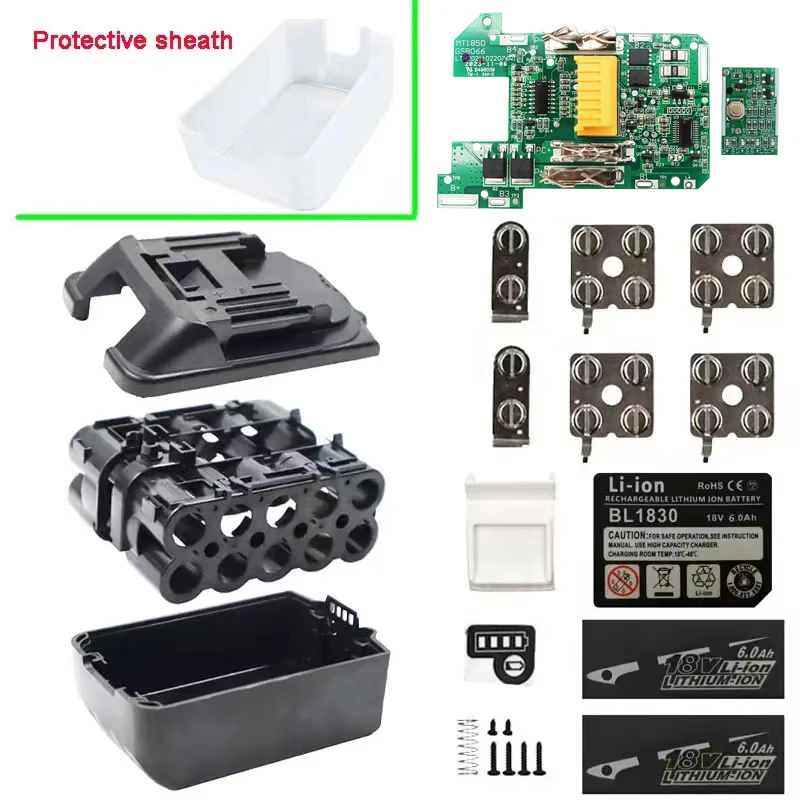 Imagem -04 - Li-ion Bateria Case Proteção de Carregamento Caixa da Placa de Circuito para Makita 18v 3ah 6ah Etiqueta Capa Protetora Bainha Unbreak Bl1830