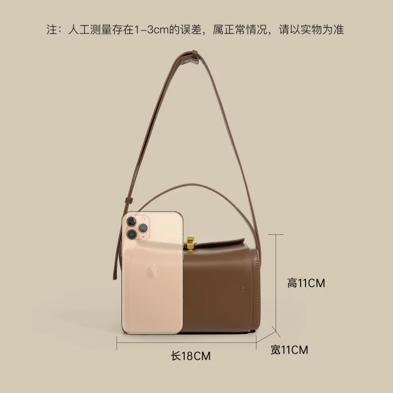 LOERSS Women Cowhide Shoulder Bag Vintage Suede Box Crossbody Bag Fashion Handbag Designer Small Square Bag Casual Female Bag