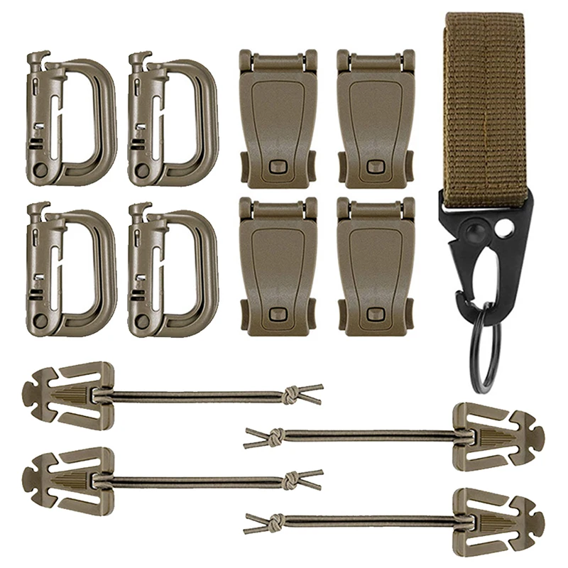 Molle Zubehör Kit mit 27 Outdoor Taktischer Rucksack Weste Bund Verriegelungsausrüstung Mesh Unterstützung Elastische Schnalle Jagdzubehör