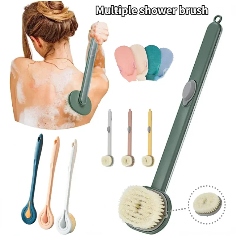 New Long Handle Liquid  Body Brushes Bathroom Back Scrubber Shower Sponge Exfoliating Scrub Massager Skin Cleaning Tools