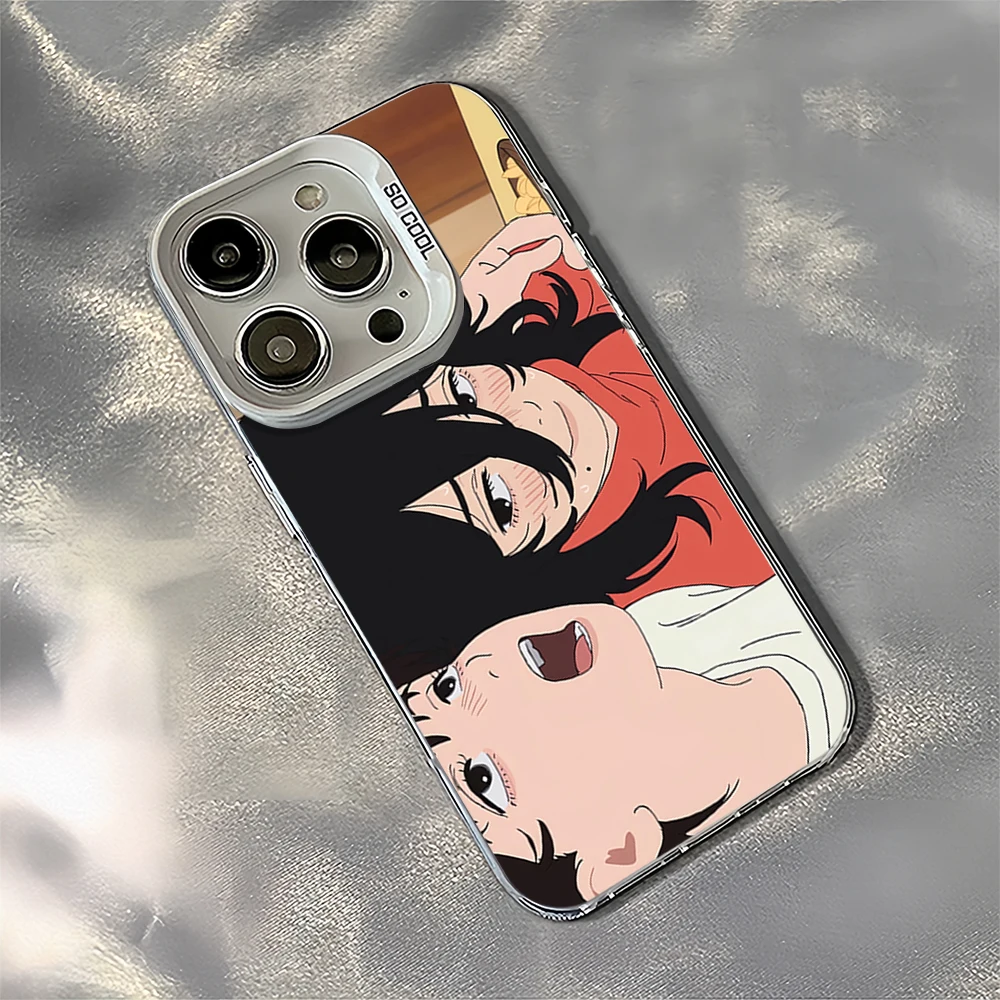 Manga movie For iPhone 11 12 13 14 15 16 Pro Max Plus Black White Shockproof Cover Laser IMD Phone Case L-Look Back