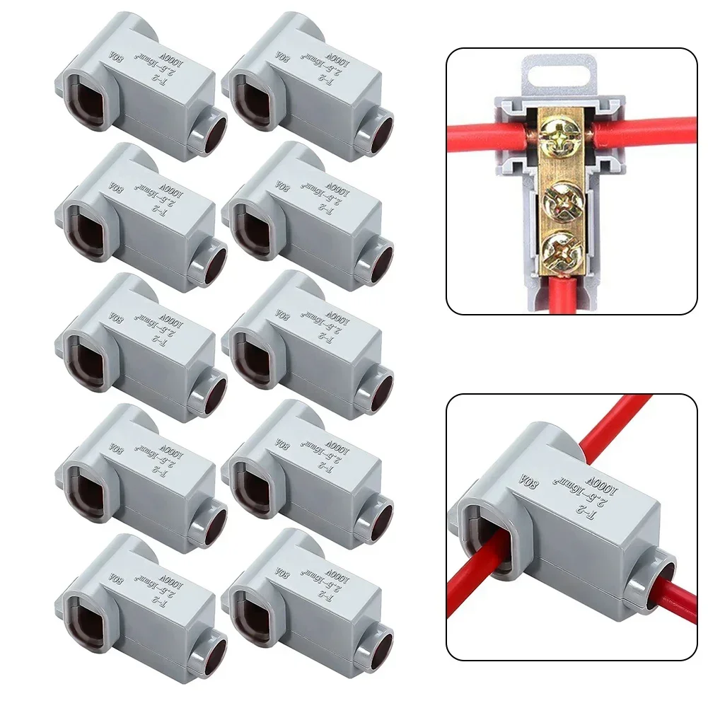 T-type Connector High Power Splitter 2.5 To 16mm Compatibility 80A Current Rating Easy Installation Design Electric Connector
