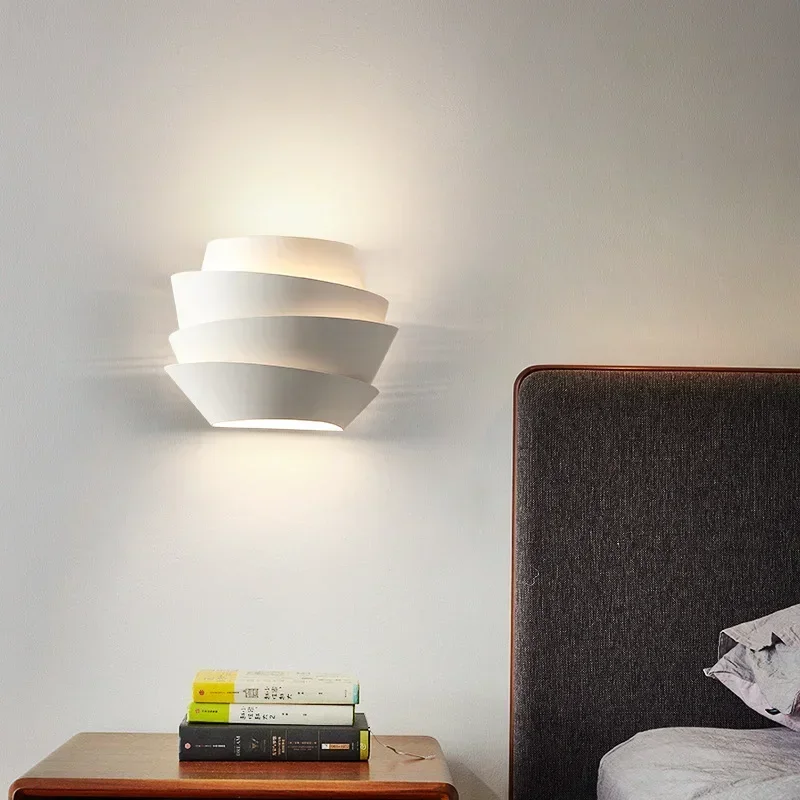 New Wall Lamp White Creative Light Modern 4 Layers Iron Metal Korean Wall Decor Bedroom Bedside Corridor Living Room Sconce