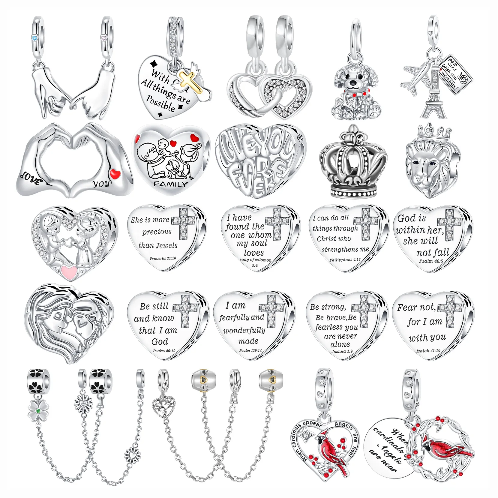 925 sterling silver angel love footprints pendant charms fit original  bracelet charm beads necklace Diy female jewelry