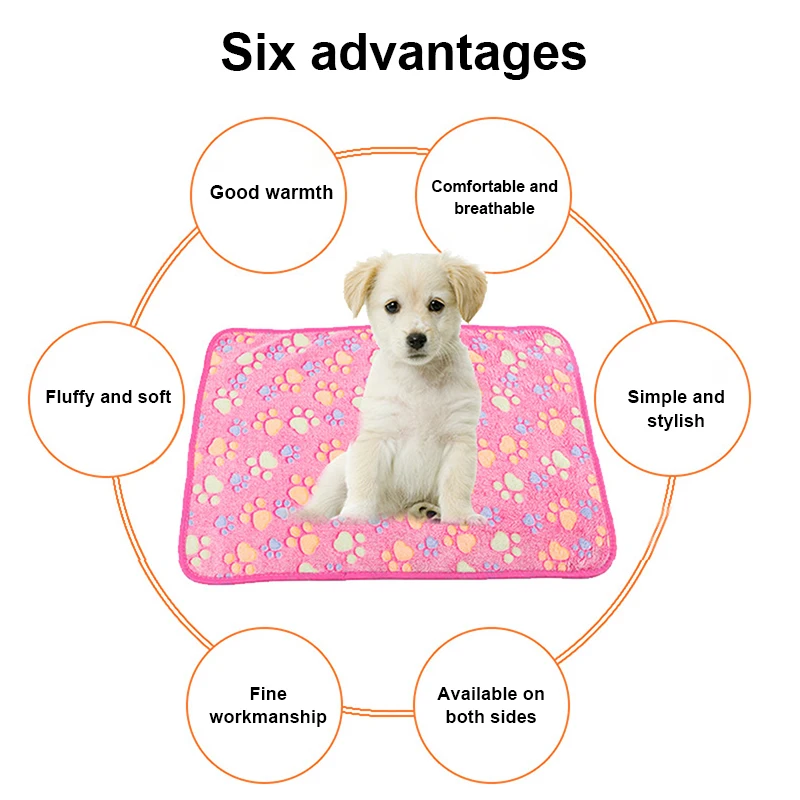 Soft Fluffy Pet Sleeping Mat Blanket Household Soft Flannel Dog Blanket Sofa Blanket Cushion Pet Supplies