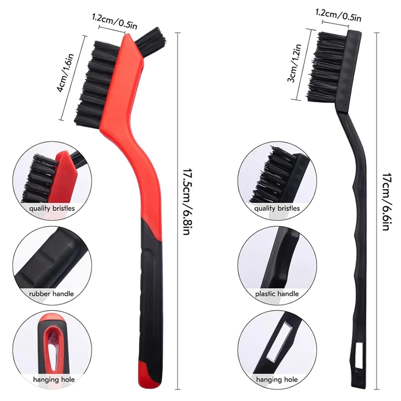 A96I-ชุดแปรงลวด 6 ชิ้น,สแตนเลส/ทองเหลือง/ไนลอน/แปรงขนแปรงสําหรับทําความสะอาดสนิม,ขัดกําจัดสีและ Grout