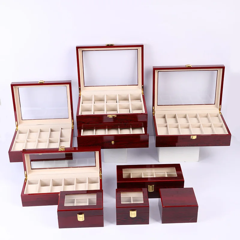 2/3/5/6/10/12 Grids Luxury Wooden Watch Box Watch Organizers  Wood Holder Boxes for Men Women Watches Jewelry Display