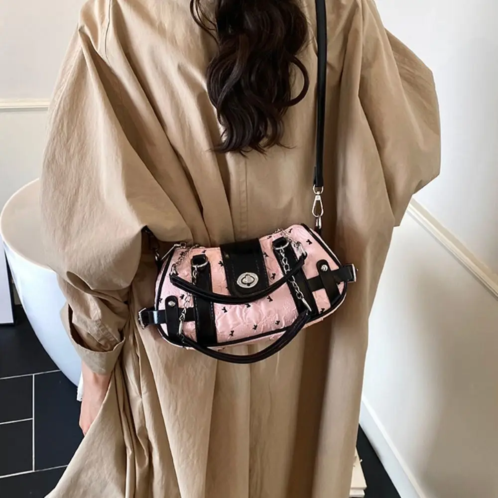

Trend Y2K Retro Shoulder Bag Cloth Spicy Girl Armpit Bag Bow Korean Vintage Underarm Bag Streetwear