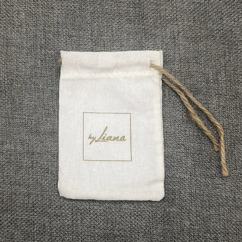50PCS Linen Gift Bags Packing Jewelry Cosmetic Cotton Linen Drawstring Pouches Wedding Party Candy Sachet Print Logo Custom Sack