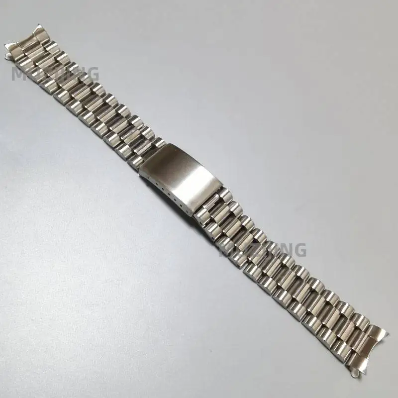 316L Stainless Steel Silver Gold Vintage President Curved End Watch Straps Bands Fit For RLX SKX Replace Bracelet