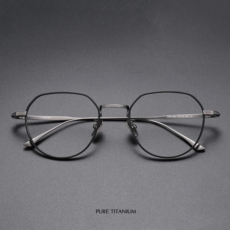 Japan High-end Brand Designer Men's Vintage Oversized Pure Titanium Frame Eyeglasses Women Fashion Optical Myopia Lenses Glasses