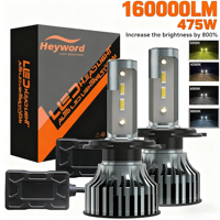 Heyword Car headlight 160000LM 475W h4 led h7 canbus h1 h3 h8 h11 9005 9006 3000k 6000k car auto headlight led lights for car