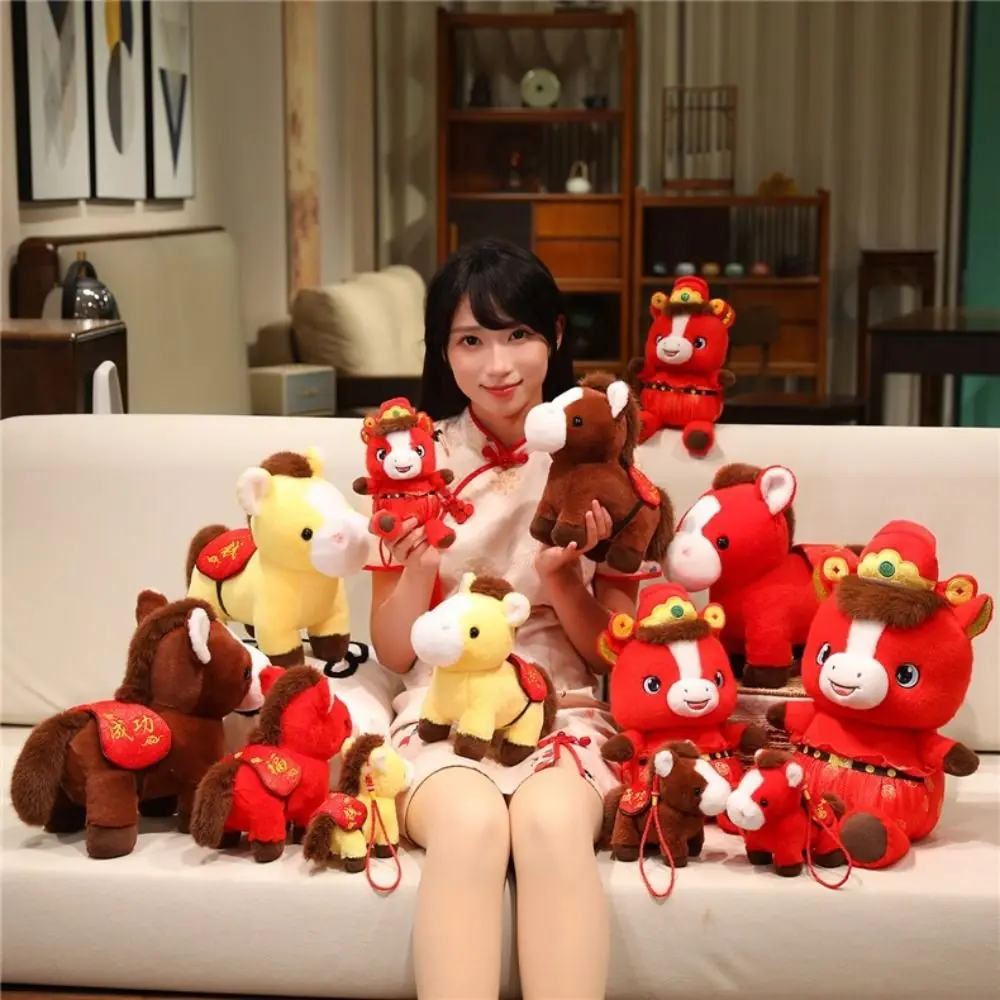 Mascotte poppen paard pluche pop geluk creatief gevuld paard speelgoed schattig pluizig paard pop hanger feestelijk decor