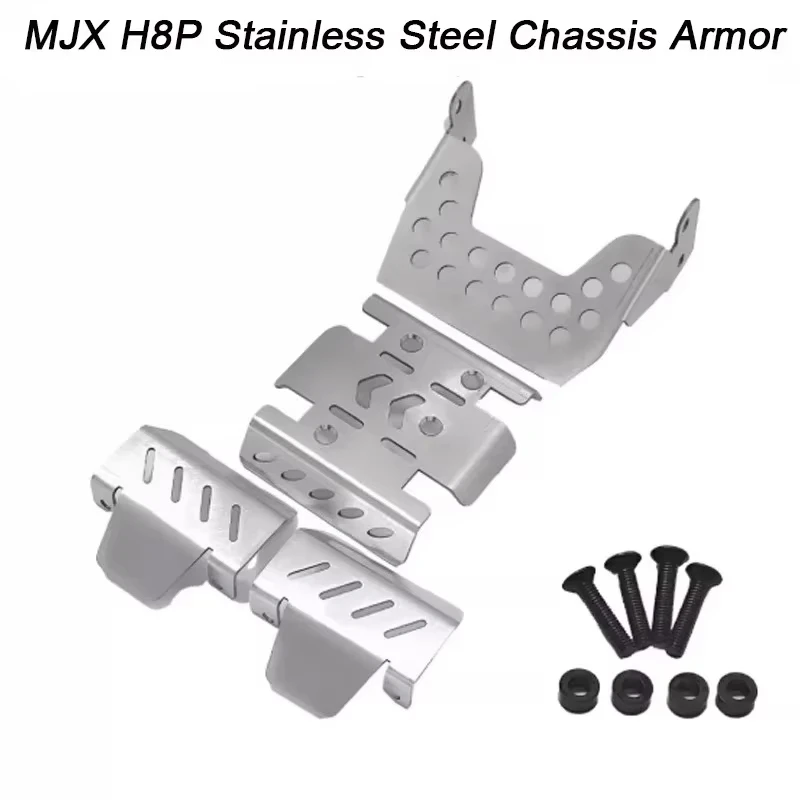 MJX Hyper Go 1/8 H8P Ford Mustang RC Car Stainless Steel Skid Plate Chassis Armor Underbody Protector Off-Road Upgrade Replaceme
