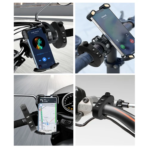 Imagen 2 del producto Mando a distancia inalámbrico para manillar V5.3, auriculares para casco de motocicleta, botones remotos, Kit auxiliar de voz manos libres, resistente al agua